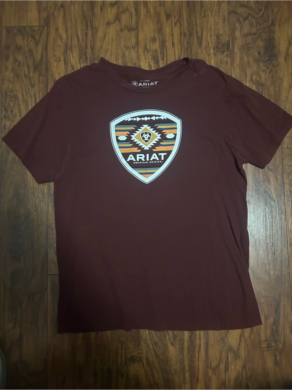 Ariat Burgundy Tee with Southwestern Shield